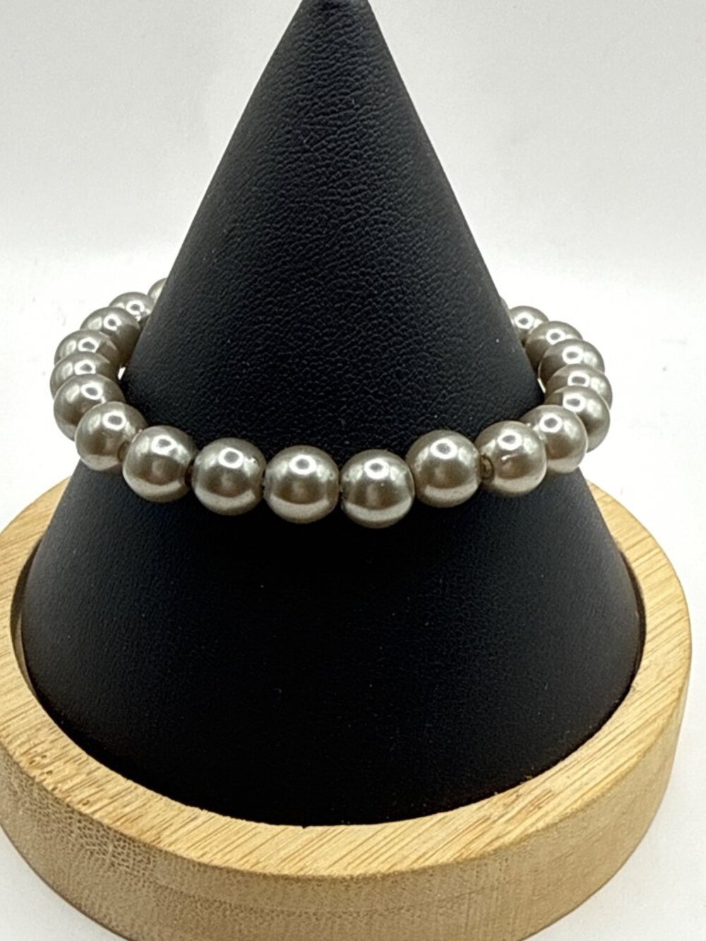 Silver Metallic Bead Stretch Bracelet Minimalist Punk Goth Edgy Cyber Y2K